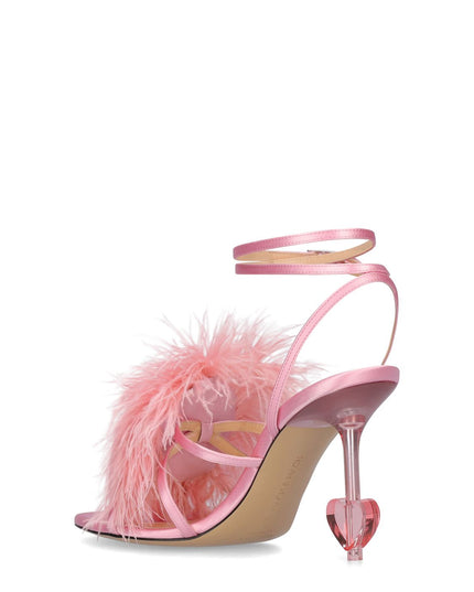 Mach & Mach 95mm Feather & satin sandals