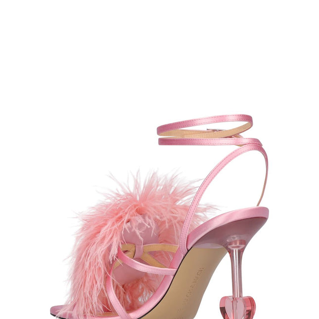 Mach & Mach 95mm Feather & satin sandals
