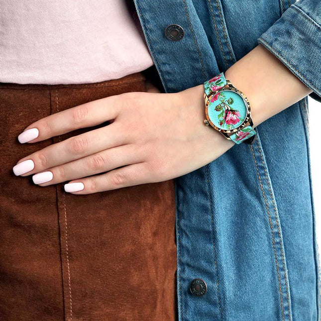 GUCCI G-Timeless Aqua Floral Print YA1264085 Kadın Kol Saati