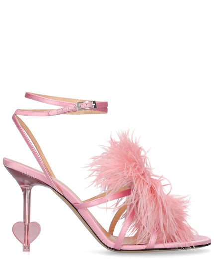 Mach & Mach 95mm Feather & satin sandals