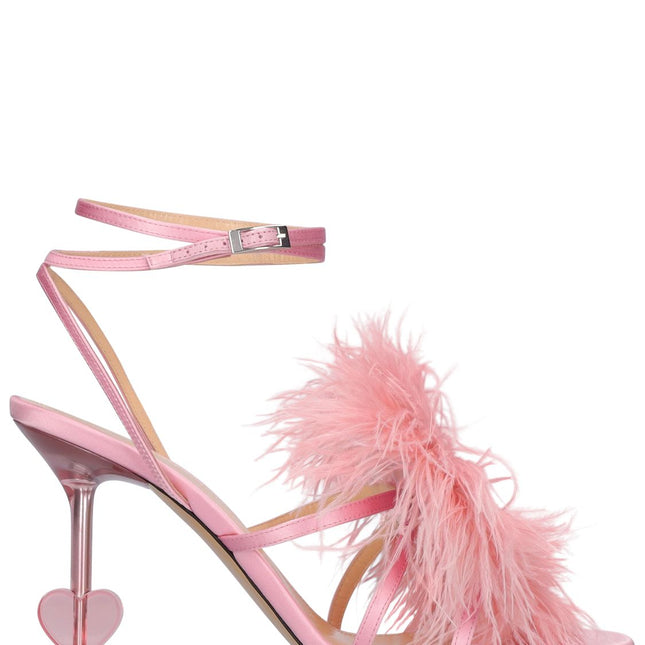 Mach & Mach 95mm Feather & satin sandals