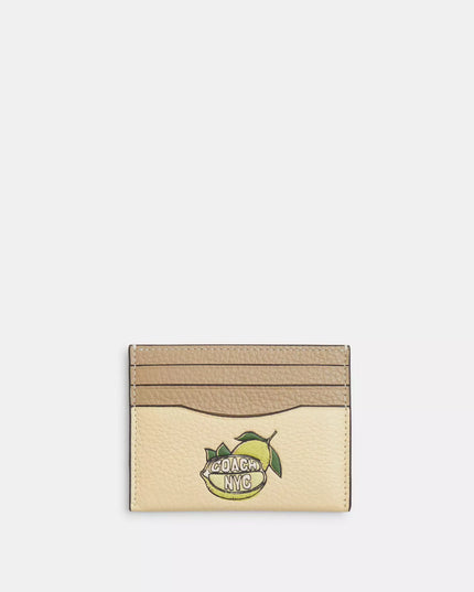 Slim Id Card Case With Lemon Graphic