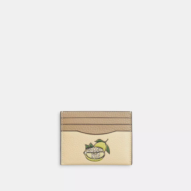 Slim Id Card Case With Lemon Graphic