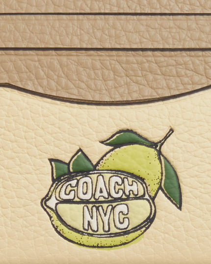 Slim Id Card Case With Lemon Graphic