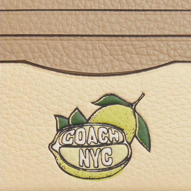 Slim Id Card Case With Lemon Graphic