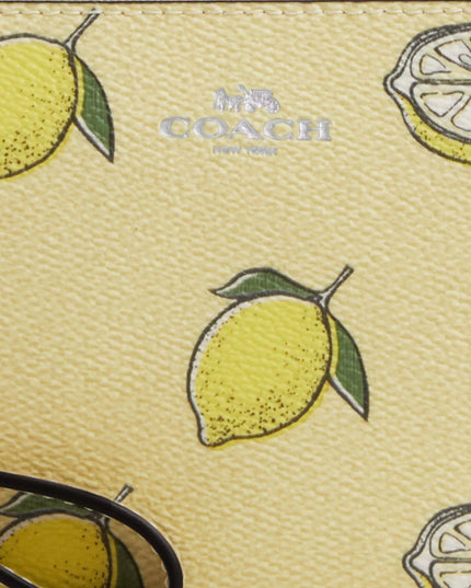 Corner Zip Wristlet With Lemon Print