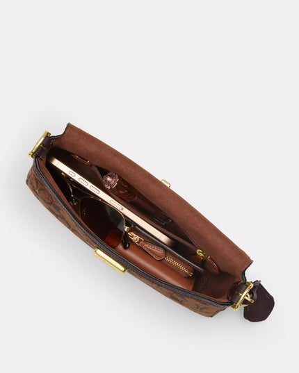 Etta Small Flap Shoulder Bag In Signature Chenille