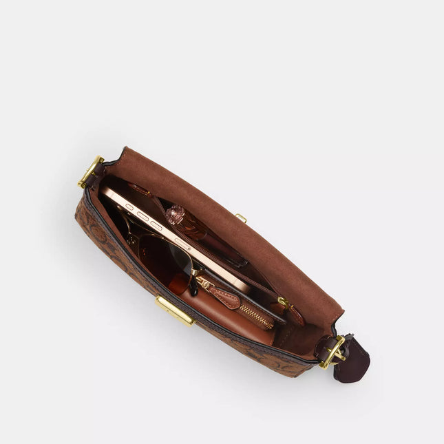 Etta Small Flap Shoulder Bag In Signature Chenille