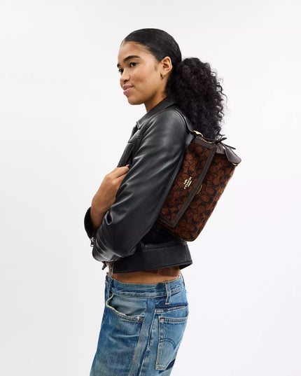 Etta Small Flap Shoulder Bag In Signature Chenille