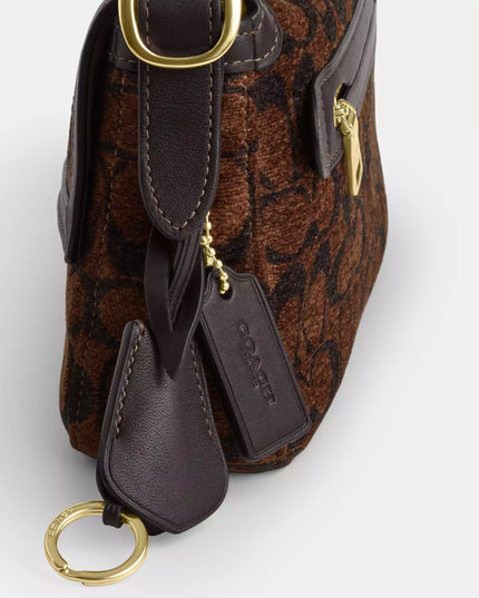 Etta Small Flap Shoulder Bag In Signature Chenille