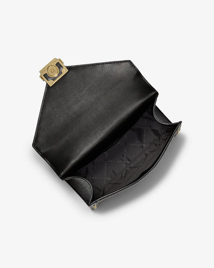 Michael Kors Whitney Leopard Print Calf Hair and Signature Logo Shoulder Bag