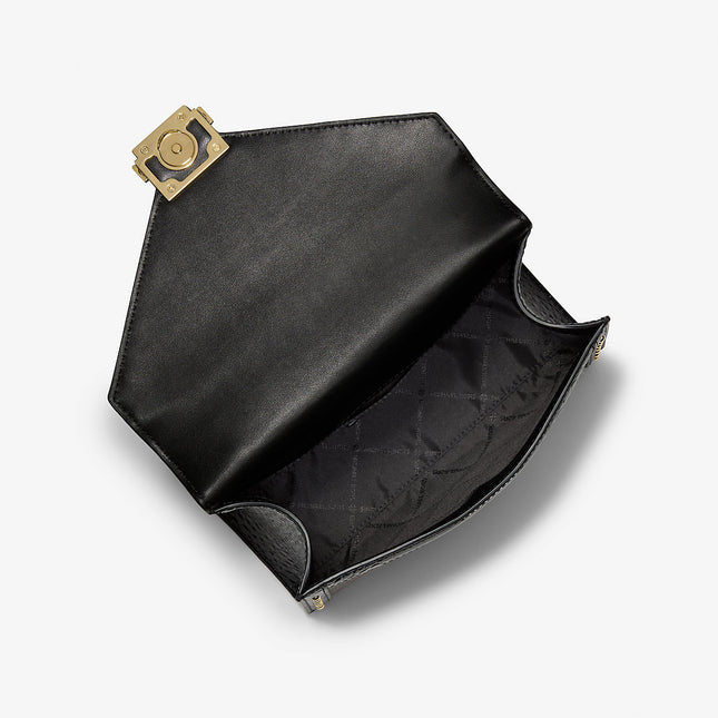 Michael Kors Whitney Leopard Print Calf Hair and Signature Logo Shoulder Bag