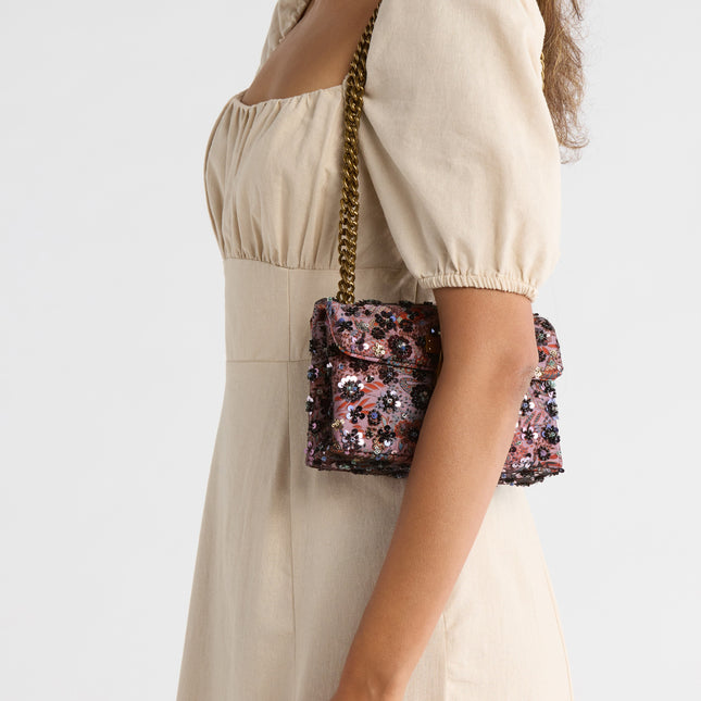 Kurt Geiger London Sequin Flower Mini Brixton Shoulder Bag