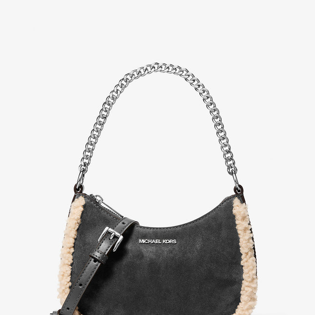 Michael Kors Jet Set Small Suede and Faux Shearling Convertible Crossbody Bag (Kopya)